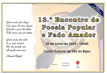 Poesia popular e fado amador marcam encontro em Vila do Bispo
