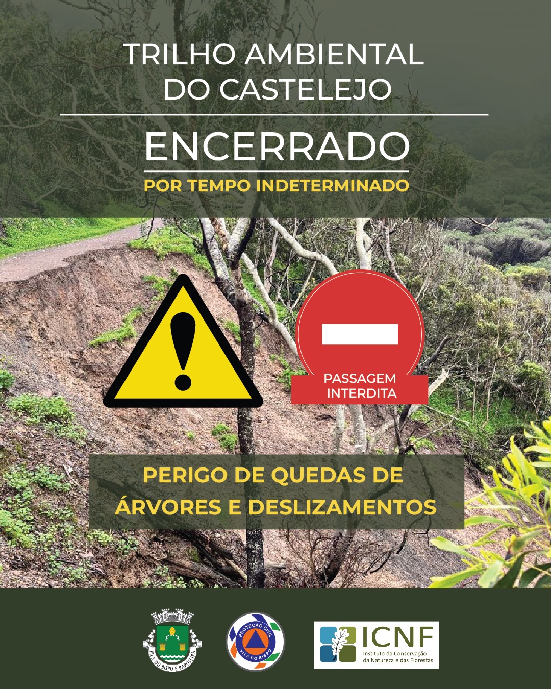 Trilho Ambiental do Castelejo, em Vila do Bispo, encontra-se encerrado por tempo indeterminado