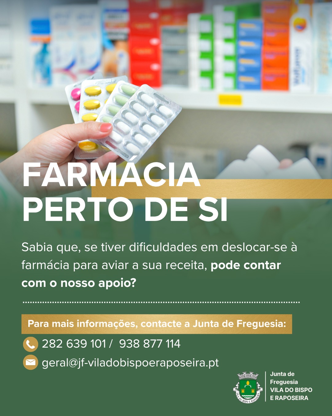 Junta de Freguesia de Vila do Bispo e Raposeira implementa duas medidas para beneficiar a população: Farmácia Perto de Si e Serviço de Proximidade Digital