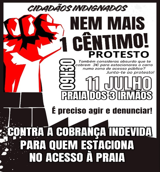 Cidadãos Indignados num novo Protesto público contra a cobrança ilegal no acesso à Praia dos 3 Irmãos, em Alvor