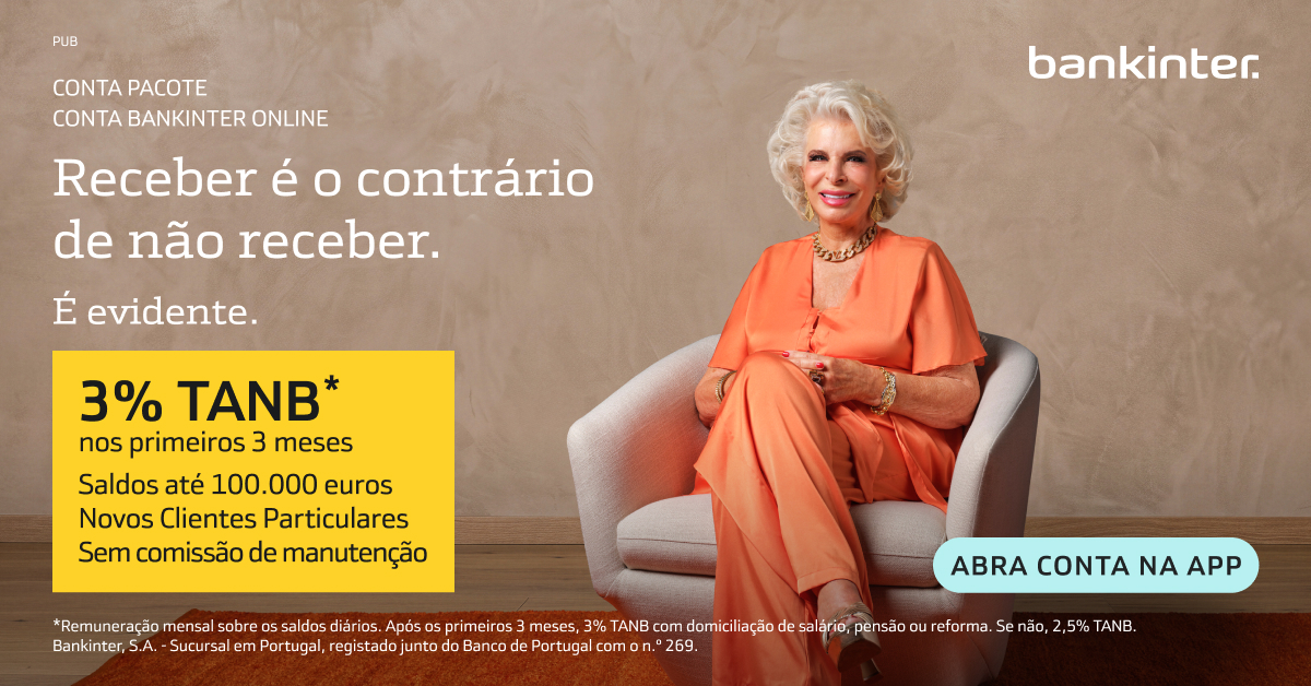 Bankinter aumenta para 3% a remuneração da conta à ordem para novos clientes e Lili Caneças torna a escolha evidente