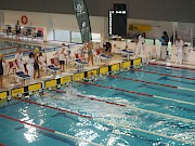 Os atletas já estão a dar as primeiras braçadas no Campeonato Nacional de Clubes da 3ªdivisão em Lagos - 1