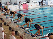 Os atletas já estão a dar as primeiras braçadas no Campeonato Nacional de Clubes da 3ªdivisão em Lagos - 1