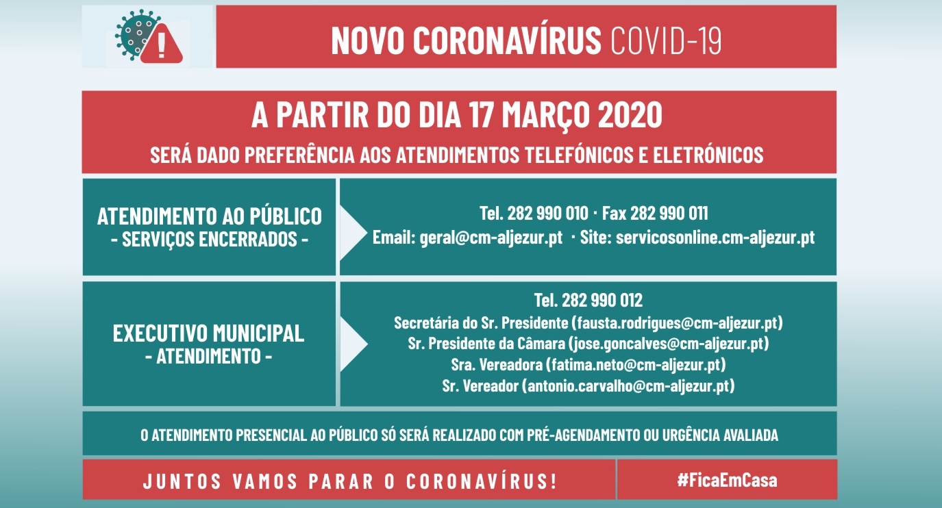COVID-19 : Mensagem do Presidente da Câmara de Aljezur